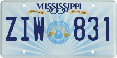 MS license plate ZIW831