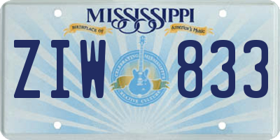 MS license plate ZIW833