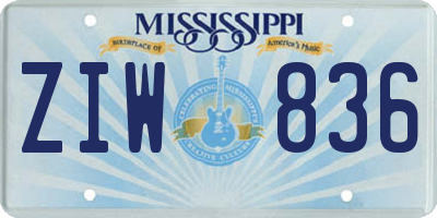 MS license plate ZIW836
