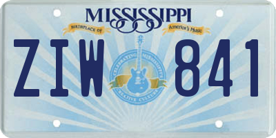MS license plate ZIW841