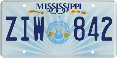 MS license plate ZIW842