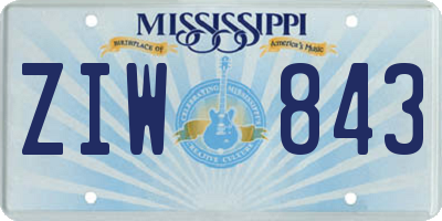 MS license plate ZIW843