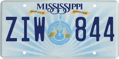 MS license plate ZIW844