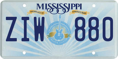 MS license plate ZIW880