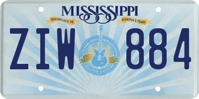 MS license plate ZIW884