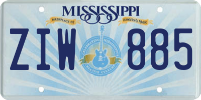 MS license plate ZIW885