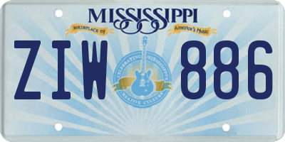 MS license plate ZIW886