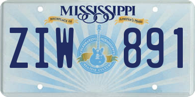 MS license plate ZIW891