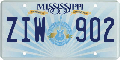 MS license plate ZIW902