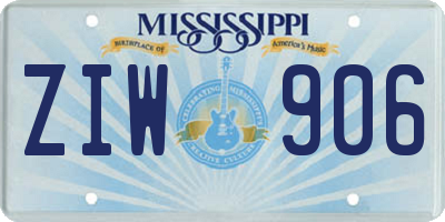 MS license plate ZIW906