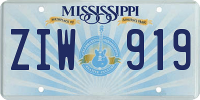 MS license plate ZIW919
