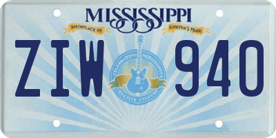 MS license plate ZIW940