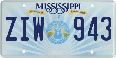 MS license plate ZIW943