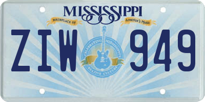 MS license plate ZIW949