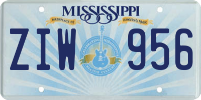 MS license plate ZIW956