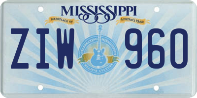 MS license plate ZIW960