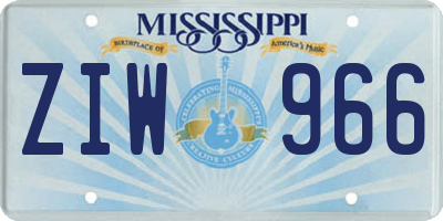 MS license plate ZIW966