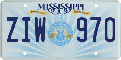 MS license plate ZIW970