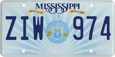 MS license plate ZIW974