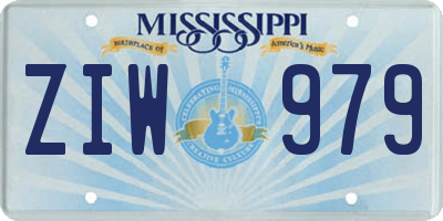 MS license plate ZIW979