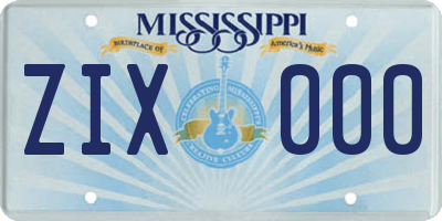 MS license plate ZIX000