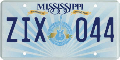 MS license plate ZIX044