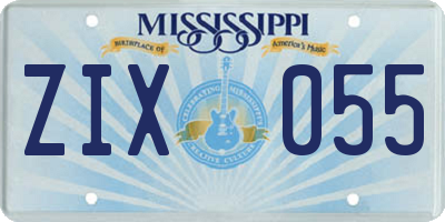 MS license plate ZIX055
