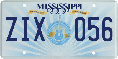 MS license plate ZIX056