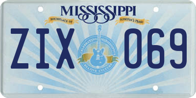 MS license plate ZIX069