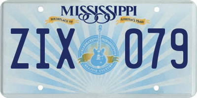 MS license plate ZIX079