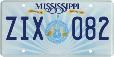 MS license plate ZIX082