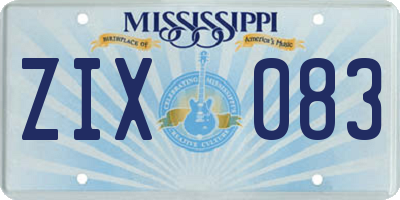 MS license plate ZIX083