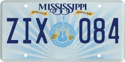 MS license plate ZIX084