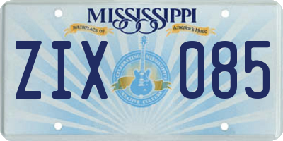 MS license plate ZIX085