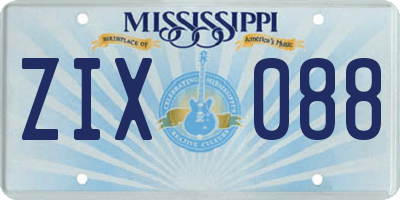 MS license plate ZIX088