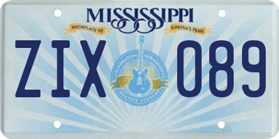MS license plate ZIX089