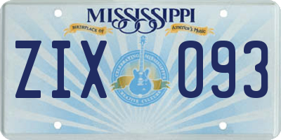 MS license plate ZIX093