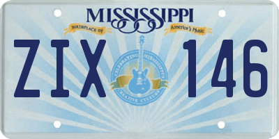 MS license plate ZIX146