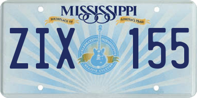 MS license plate ZIX155