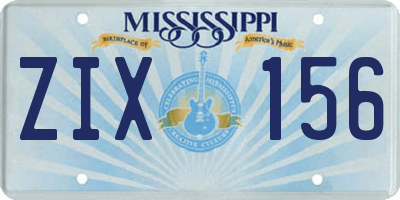 MS license plate ZIX156