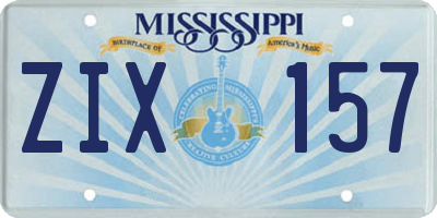 MS license plate ZIX157