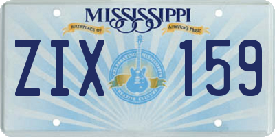 MS license plate ZIX159