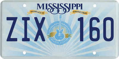 MS license plate ZIX160