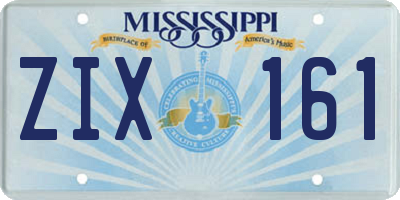 MS license plate ZIX161