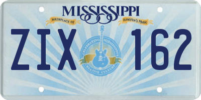 MS license plate ZIX162