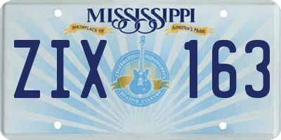 MS license plate ZIX163