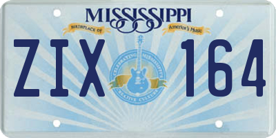 MS license plate ZIX164