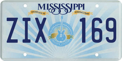 MS license plate ZIX169