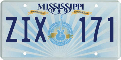 MS license plate ZIX171