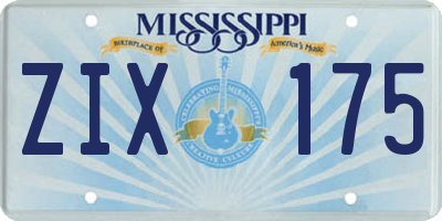 MS license plate ZIX175